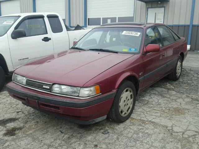 JM1GD2449L1810723 - 1990 MAZDA 626 GT MAROON photo 2