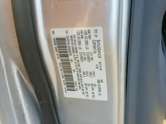 2D4GP44L95R496793 - 2005 DODGE GRAND CARA SILVER photo 10