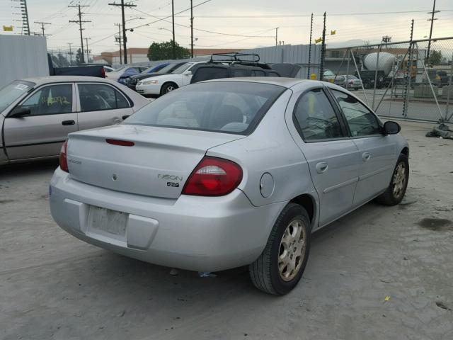 1B3ES56C75D148954 - 2005 DODGE NEON SXT SILVER photo 4