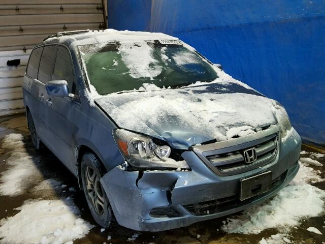 5FNRL38446B100037 - 2006 HONDA ODYSSEY EX BLUE photo 1