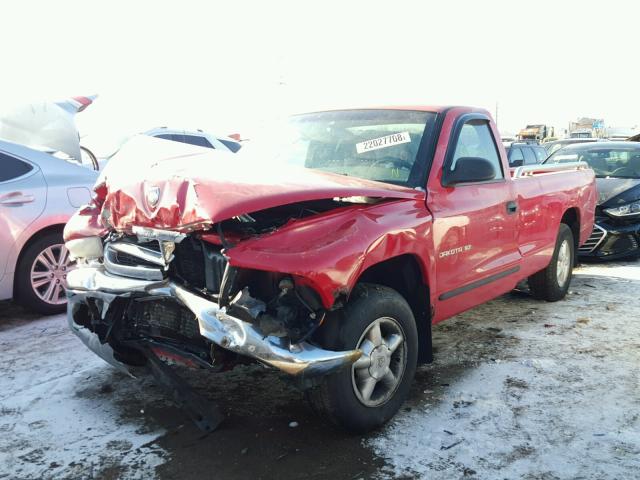 1B7FL26X6VS237105 - 1997 DODGE DAKOTA RED photo 2