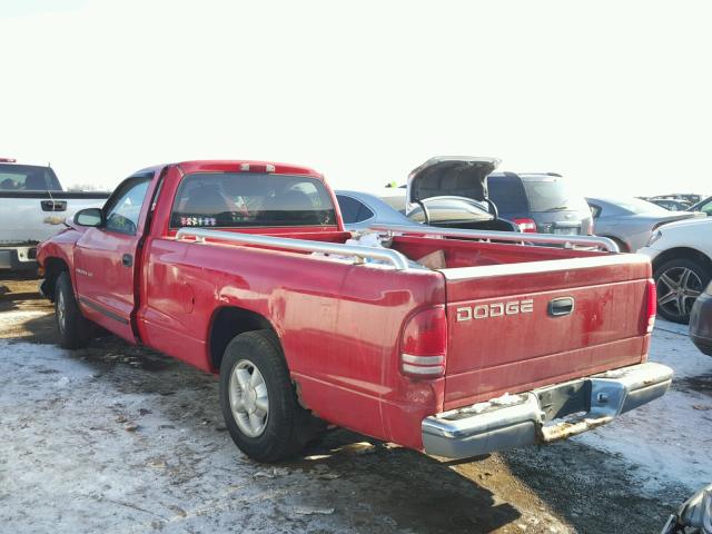 1B7FL26X6VS237105 - 1997 DODGE DAKOTA RED photo 3