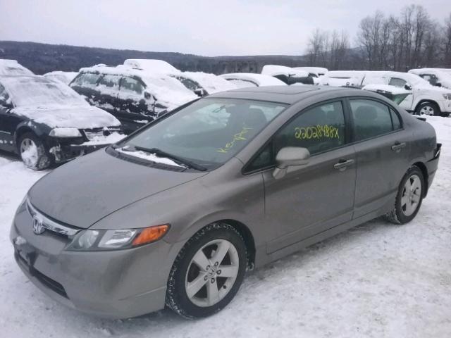 2HGFA16838H302255 - 2008 HONDA CIVIC EX GRAY photo 2