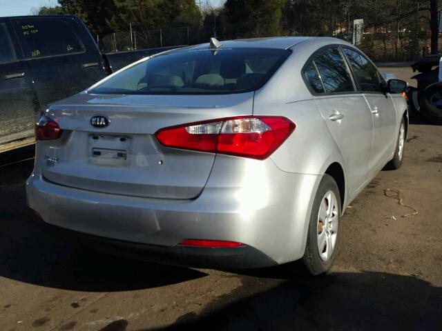 KNAFK4A68E5130632 - 2014 KIA FORTE LX SILVER photo 4