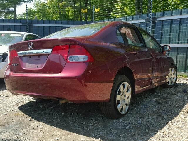 2HGFA16529H539732 - 2009 HONDA CIVIC LX RED photo 4