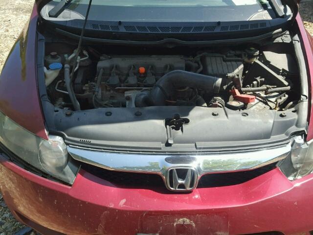 2HGFA16529H539732 - 2009 HONDA CIVIC LX RED photo 7