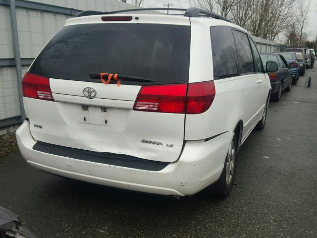 5TDZA23C24S136591 - 2004 TOYOTA SIENNA CE WHITE photo 4