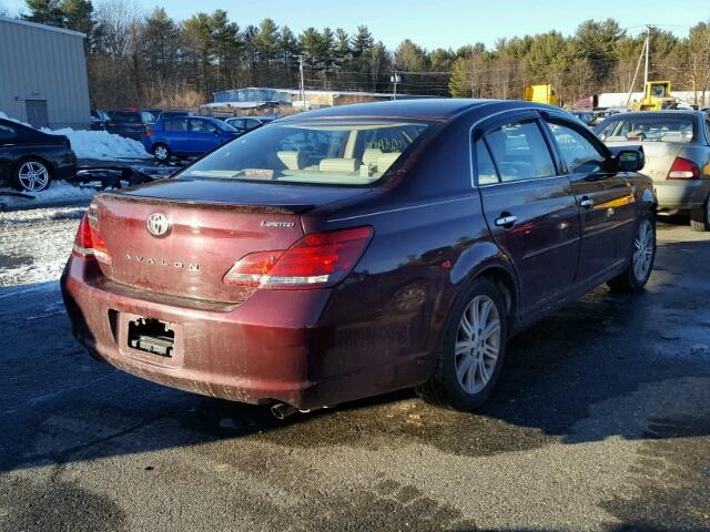 4T1BK36B38U291316 - 2008 TOYOTA AVALON XL RED photo 4