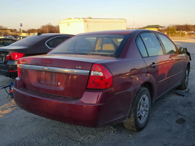 1G1ZS58F27F196319 - 2007 CHEVROLET MALIBU LS BURGUNDY photo 4