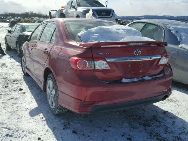 2T1BU4EE3CC757767 - 2012 TOYOTA COROLLA BA RED photo 3