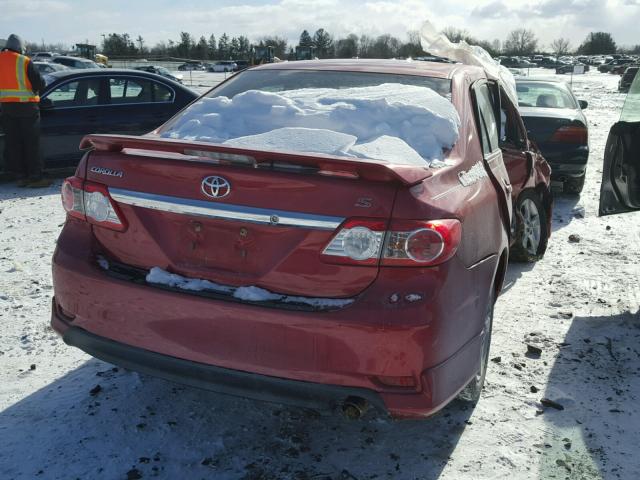 2T1BU4EE3CC757767 - 2012 TOYOTA COROLLA BA RED photo 4