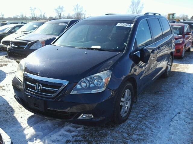 5FNRL38686B107462 - 2006 HONDA ODYSSEY EX BLUE photo 2