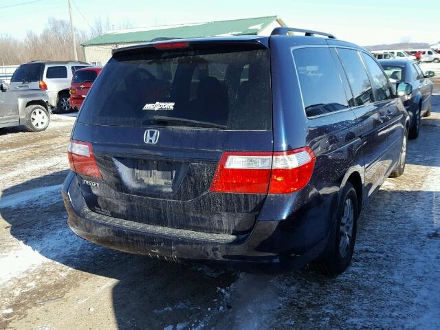 5FNRL38686B107462 - 2006 HONDA ODYSSEY EX BLUE photo 4