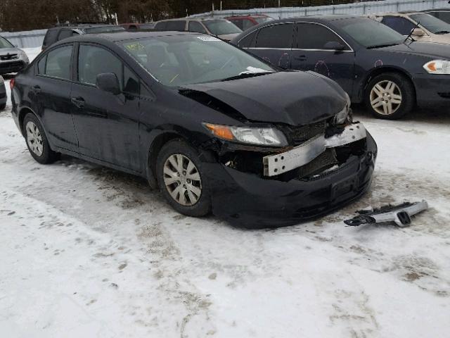 2HGFB2F49CH107513 - 2012 HONDA CIVIC LX BLACK photo 1