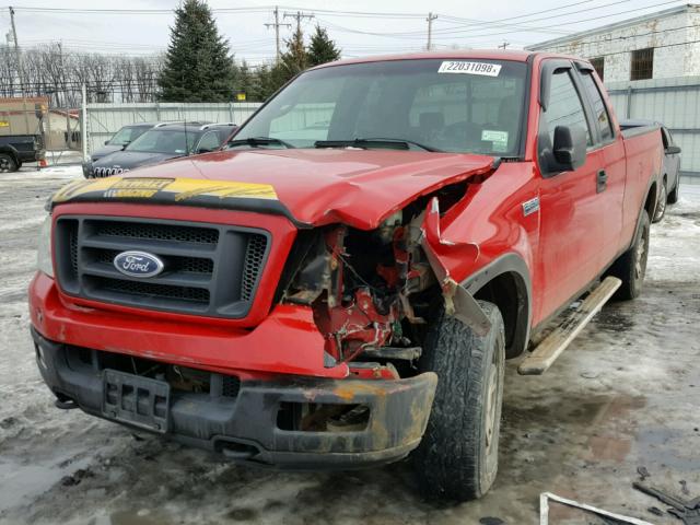 1FTPX14515NA31046 - 2005 FORD F150 RED photo 2