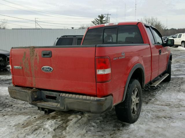 1FTPX14515NA31046 - 2005 FORD F150 RED photo 4