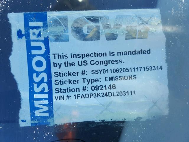 1FADP3K24DL203111 - 2013 FORD FOCUS SE BLUE photo 10