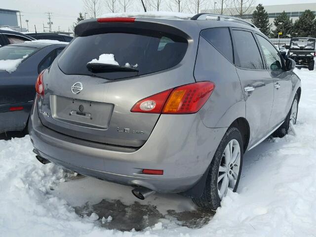 JN8AZ18W99W202651 - 2009 NISSAN MURANO S GRAY photo 4