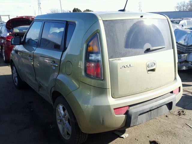 KNDJT2A23B7249720 - 2011 KIA SOUL + GREEN photo 3