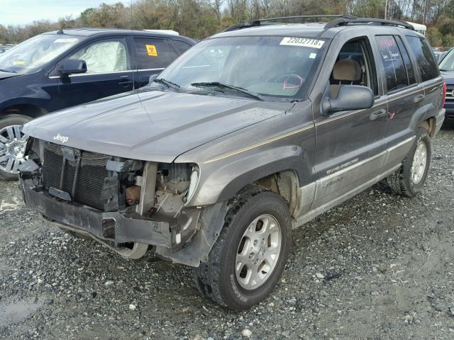 1J4G248SXYC145394 - 2000 JEEP GRAND CHER GRAY photo 2