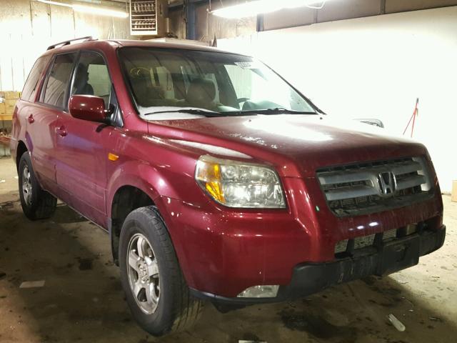 2HKYF18476H531304 - 2006 HONDA PILOT EX RED photo 1