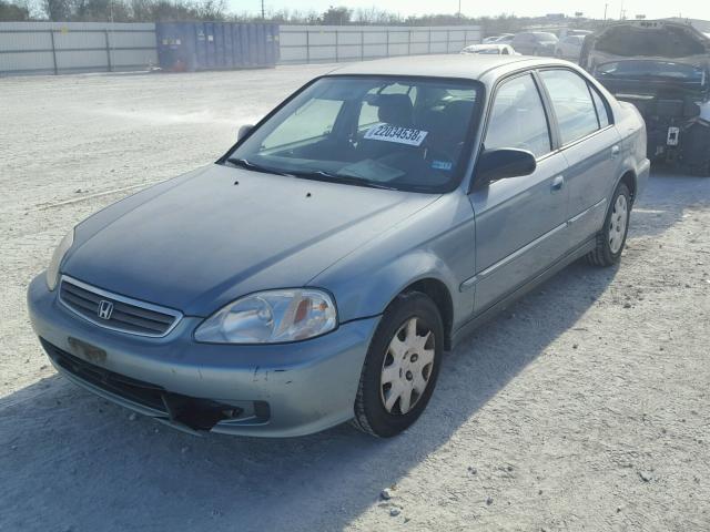 2HGEJ6612YH554915 - 2000 HONDA CIVIC BASE BLUE photo 2