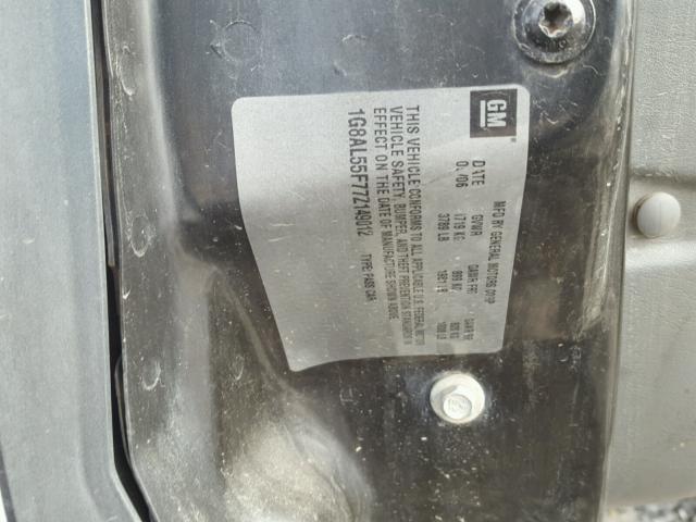 1G8AL55F77Z149012 - 2007 SATURN ION LEVEL BLACK photo 10