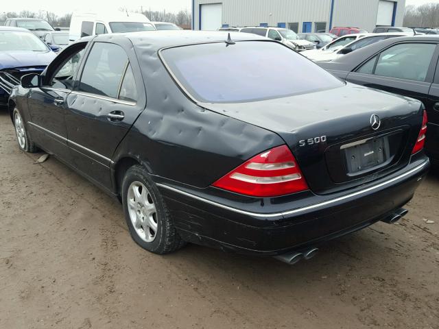 WDBNG75J71A186044 - 2001 MERCEDES-BENZ S 500 BLACK photo 3