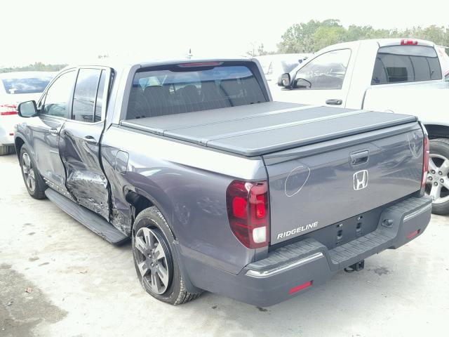 5FPYK2F60HB009354 - 2017 HONDA RIDGELINE GRAY photo 3