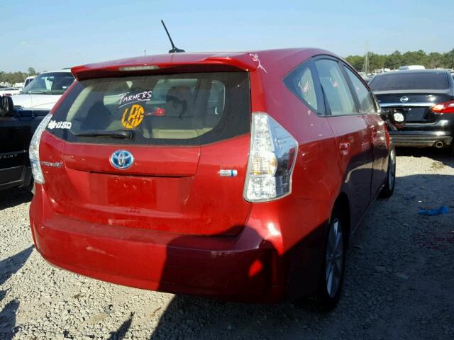 JTDZN3EU2D3209542 - 2013 TOYOTA PRIUS V RED photo 4