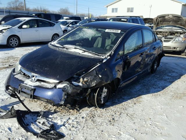 1HGFA16558L103958 - 2008 HONDA CIVIC LX BLUE photo 2