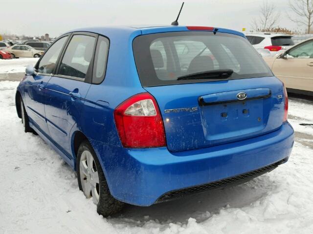 KNAFE161675004338 - 2007 KIA SPECTRA5 S BLUE photo 3