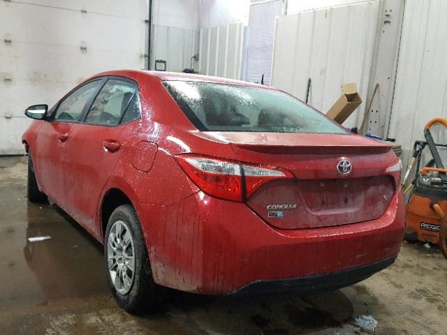 2T1BURHE4EC152071 - 2014 TOYOTA COROLLA L RED photo 3