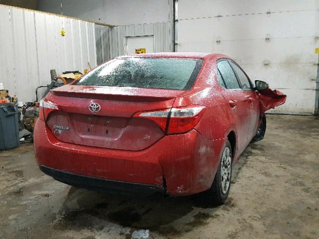 2T1BURHE4EC152071 - 2014 TOYOTA COROLLA L RED photo 4