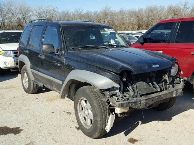 1J4GL48K45W645736 - 2005 JEEP LIBERTY SP BLACK photo 1