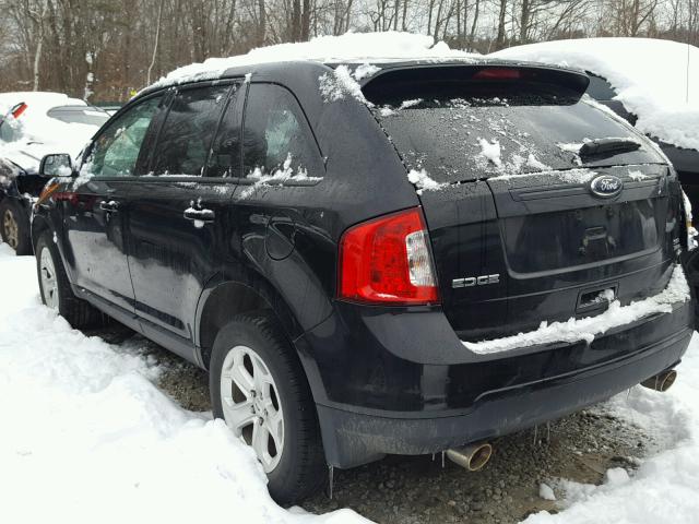 2FMDK4JC8EBA13477 - 2014 FORD EDGE SEL BLACK photo 3