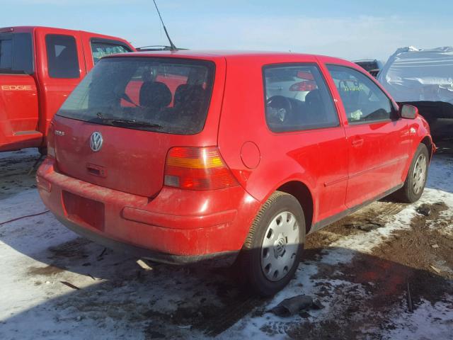 9BWBK61J434020221 - 2003 VOLKSWAGEN GOLF GL RED photo 4