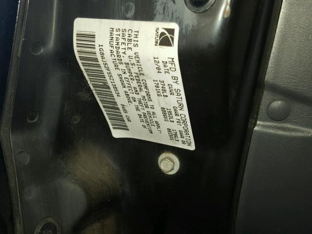 1G8AJ52F55Z138534 - 2005 SATURN ION LEVEL BLACK photo 10
