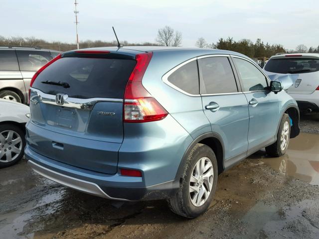 2HKRM4H56FH614100 - 2015 HONDA CR-V EX BLUE photo 4