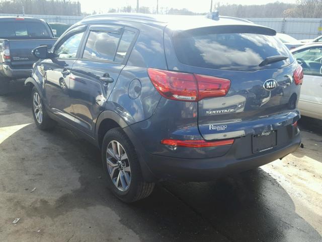 KNDPBCAC5F7773615 - 2015 KIA SPORTAGE L BLUE photo 3