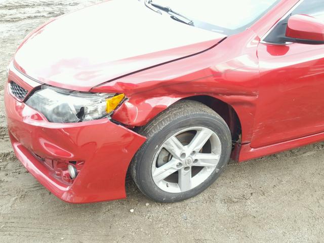 4T1BF1FK6CU607633 - 2012 TOYOTA CAMRY BASE RED photo 9