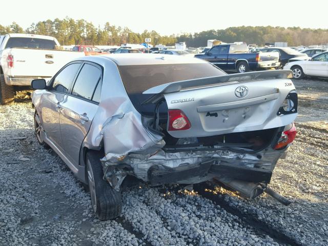 1NXBE40EX9Z003776 - 2009 TOYOTA COROLLA XR SILVER photo 3