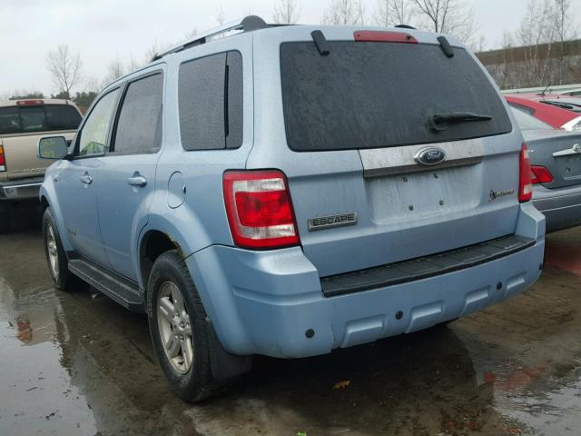 1FMCU59HX8KB75214 - 2008 FORD ESCAPE HEV BLUE photo 3