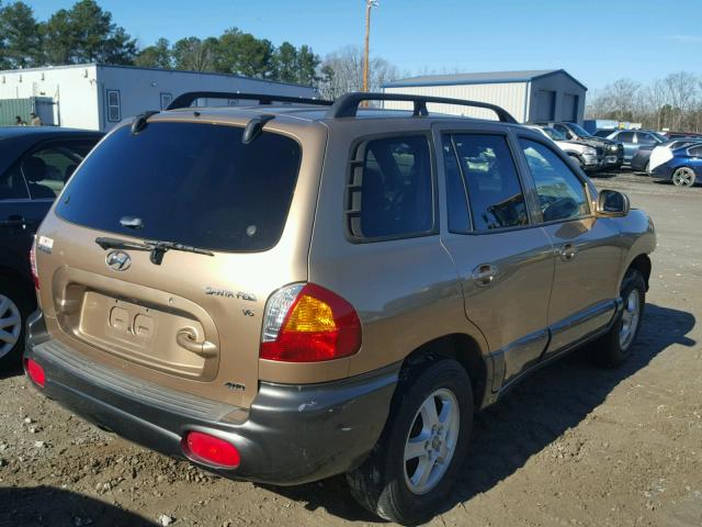 KM8SC73D83U442444 - 2003 HYUNDAI SANTA FE G GOLD photo 4