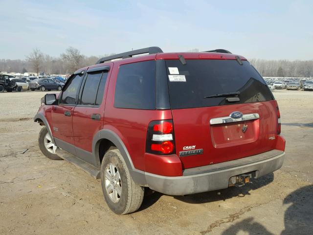 1FMEU63E86UA18425 - 2006 FORD EXPLORER X RED photo 3