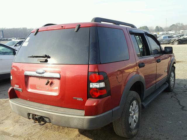 1FMEU63E86UA18425 - 2006 FORD EXPLORER X RED photo 4