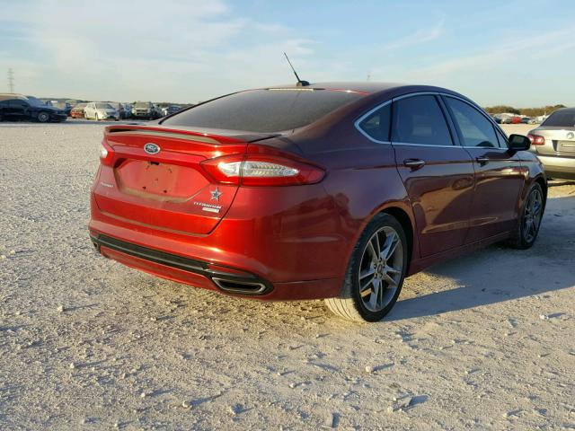 3FA6P0K96DR267091 - 2013 FORD FUSION TIT RED photo 4