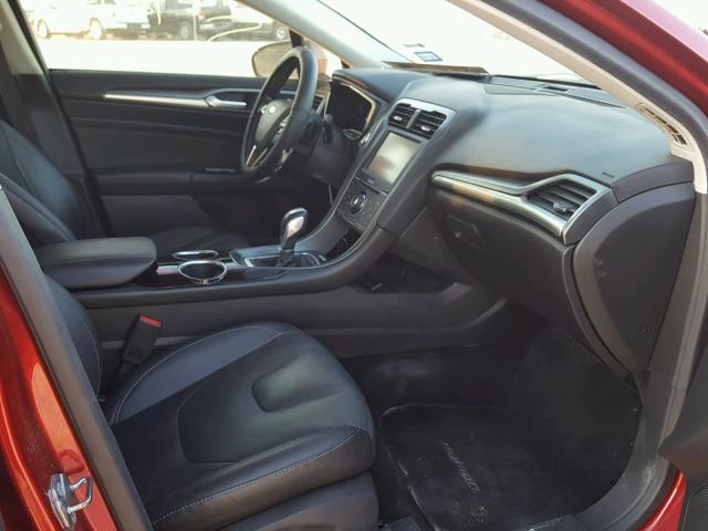 3FA6P0K96DR267091 - 2013 FORD FUSION TIT RED photo 5