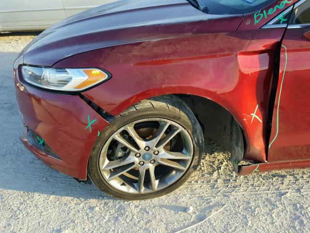 3FA6P0K96DR267091 - 2013 FORD FUSION TIT RED photo 9
