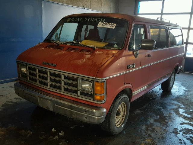 2B4HB21TXGK520889 - 1986 DODGE RAM WAGON RED photo 2